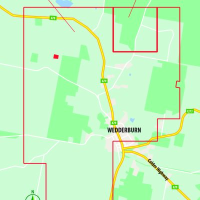 FIG-01 EL6302 & EL8296 (Click to Enlarge) Exploration tenements - EL6302 & EL8296 total 51km2. Contains the majority of the historic Wedderburn Goldfield.